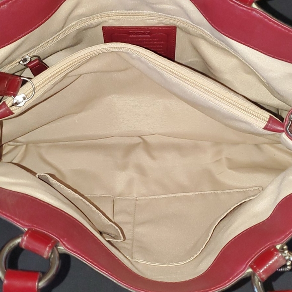 Red Coach Patten Leather Handbag - Picture 5 of 7